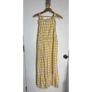 Cat & Jack Sleeveless yellow plaid sundress Juniors Size XXL 18+